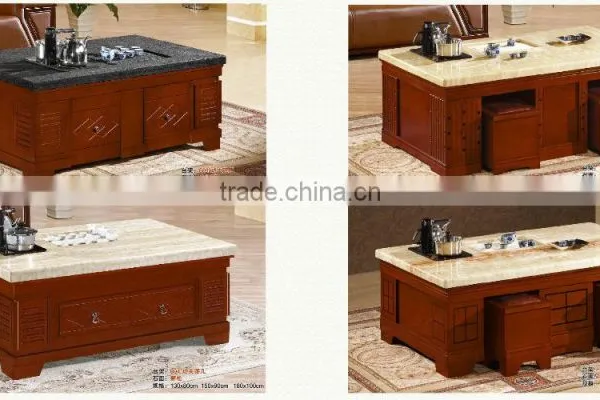 Wooden Side Marble and Granite Top Coffee Table From China photo-3