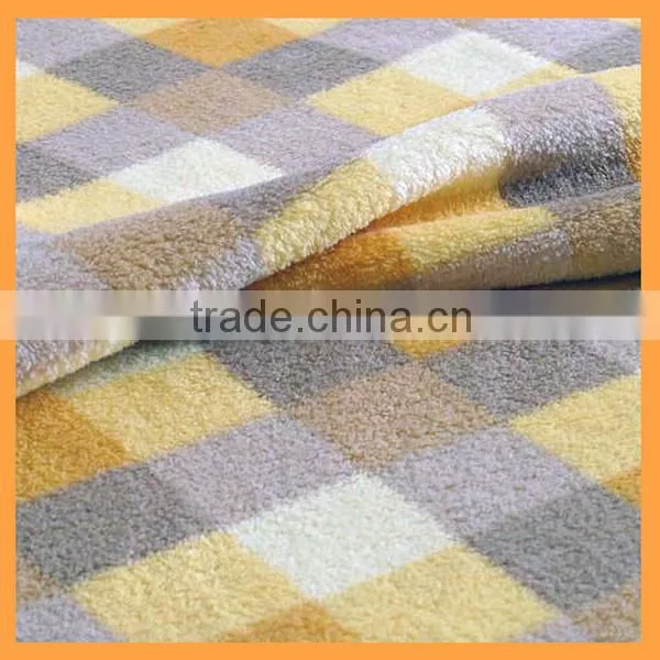 100% Polyester British Classic Plaid Super-soft Coral Fleece Blanket