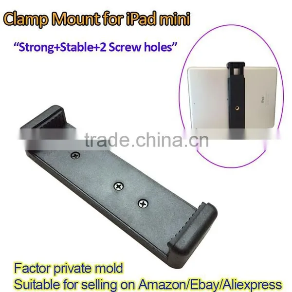 Manufacturer Supply no Patent 1/4" Extendable Tablet Stand Mount Holder for IPad Mini 1 2 Generation Clip Clamp Attachment