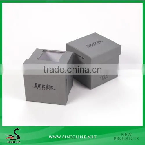 Sinicline Small Cube Decorative Cardboard Boxes With PVC Window photo-2