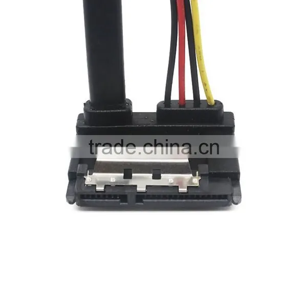 Right Angle SATA 7+15 Pin Female to 7pin L Shape to 4 Pin Power Cable photo-4