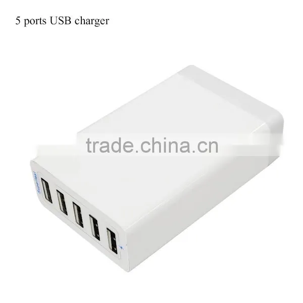 5 Ports USB Quick Charger,portable Travel and Wall Charger