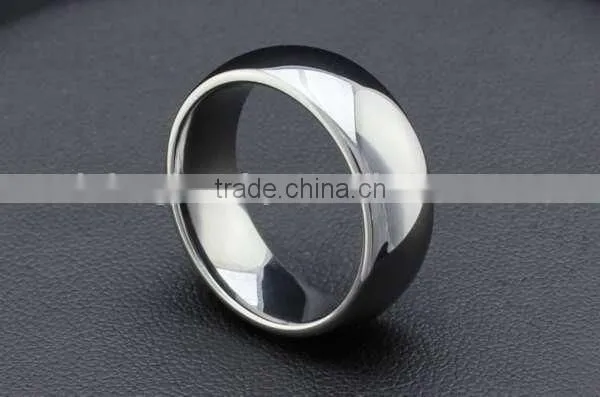 High Polished Men Mirror Ring, Mirror Tungsten Silver Ring Mens photo-5