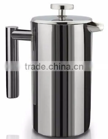Double Wall Stainless Steel French Coffee Press, 1 Liter