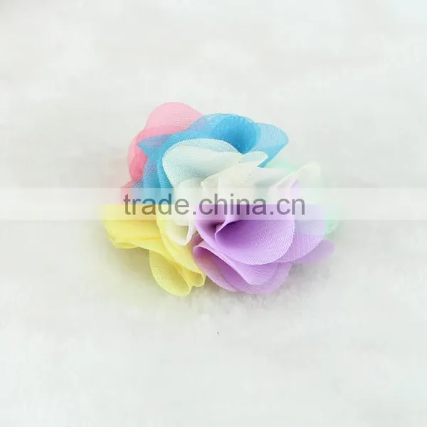 2016 Summer Colorful Chiffon Flower,Diy Clothing Accessories Chiffon Fabric Flowers photo-2