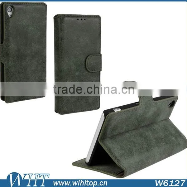 Factory Wholesale Retro Wallet Style for Sony Xperia Z3 Case Leather Cover photo-5