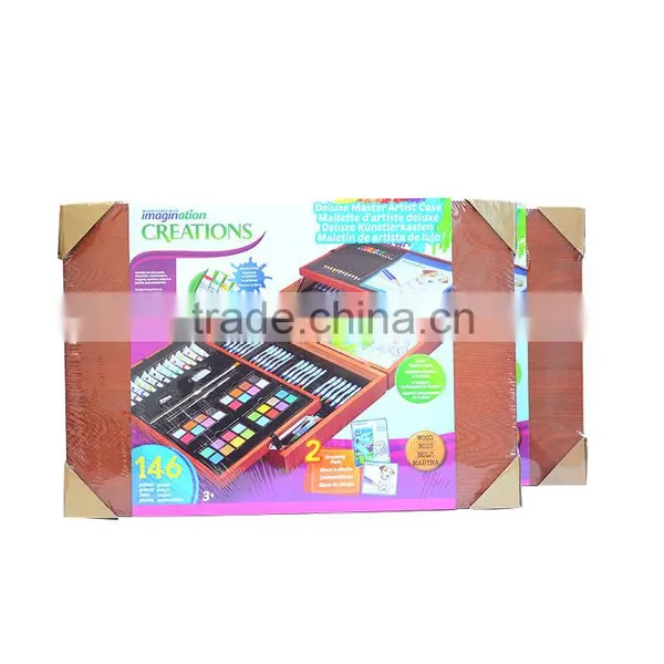 Double Layer Big Wooden Box Art Set 146pcs Gift Art Set in Wooden Case photo-3