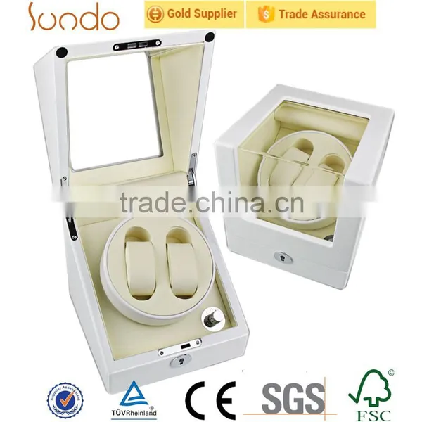 white lacquered wood watch winders