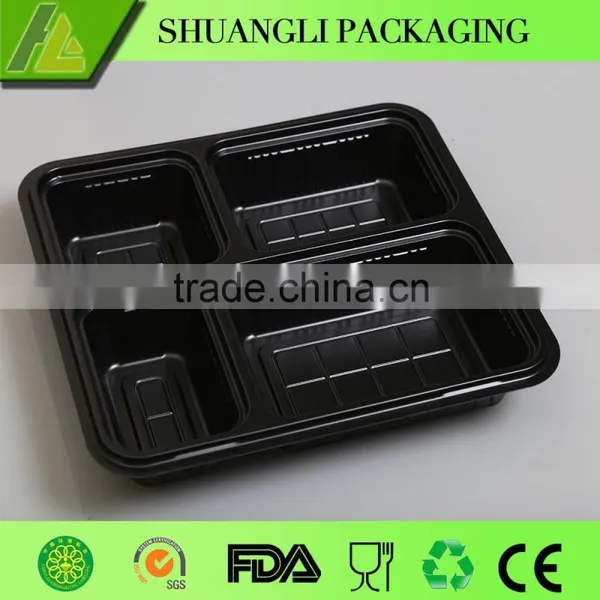 Black Color Disposable Plastic Bento Box With Factory Price photo-2