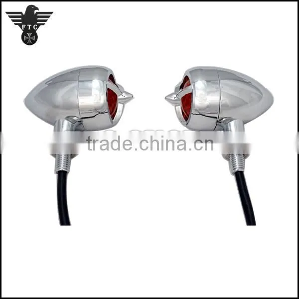 Chrome Tribar Vintage Aftermarket Motorcycle Turn Signals for Harley Sportster photo-4