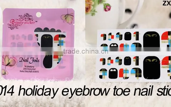 2014 Holiday Eyebrow Toe Nail Sticker