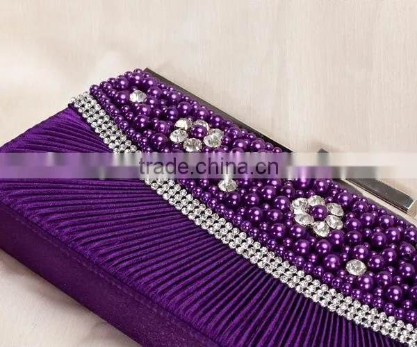 Ladies Beaded Evening Satin Party Bag photo-3