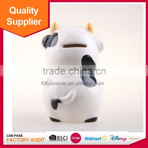 Newest Creative Funny Animal Cow Shape Money Box Fashional Style Ceramic Piggy Bank photo-2