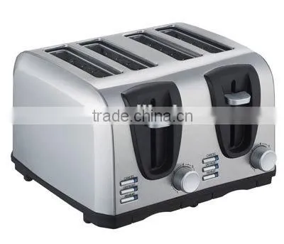 4 slice Wide slot classic toaster stainless steel wrapped housing LED toaster