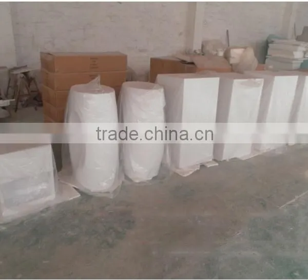 Solid Surface Stone Resin Square Free Standing Pedestal Resin Wash Basin,Artificial Stone Wash Basin photo-4