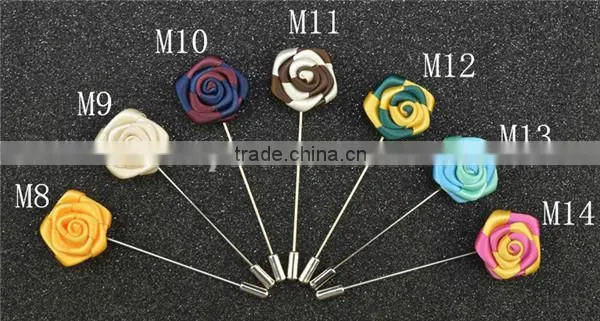 Perno Mazzo Del Risvolto Del Fiore Del Tessuto Dei Mens Del Brooch LAP023 photo-4