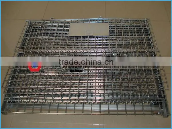 Direct Manufacturer Supply Stackable and Foldable Storage Euro Steel Mesh Crates photo-2