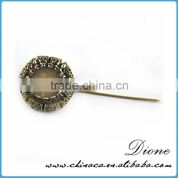 Stainless Steel Wholesale Antiqued Broned Lady Fancy Brooch Pin photo-5