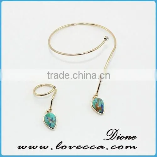 Gemstone Latest Design Zinc Alloy Metal Women Fashion Bangle Bracelet photo-5