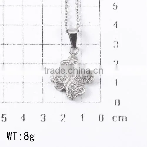 925 Silver Stainless Steel Lovely Heart Pattern Pendant Simple Chain Elegant Necklace photo-2