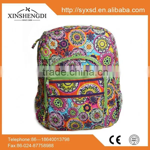 Top Quality Cotton Fancy Quilted Textile Printing Travel Arte Backpack photo-3