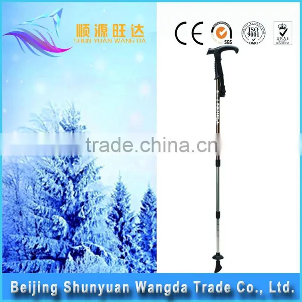 Hot Sale T Walking Cane Trekking Pole Telescope Hiking Stick Mountaineering Climb Ultralight Nordic