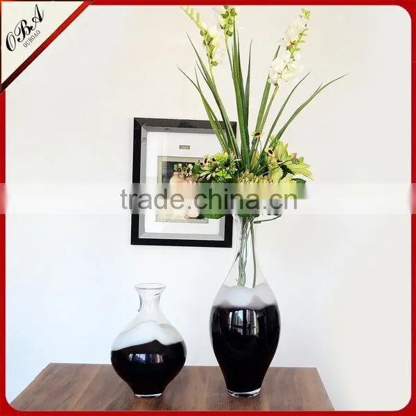Wholesale High-grade Transparent Artificial Blown Clear Glass Vase for Wedding photo-6