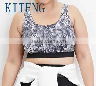 Kiteng 2016 High Quality Plus Size Marble Print Sports Bra Office In United States photo-2