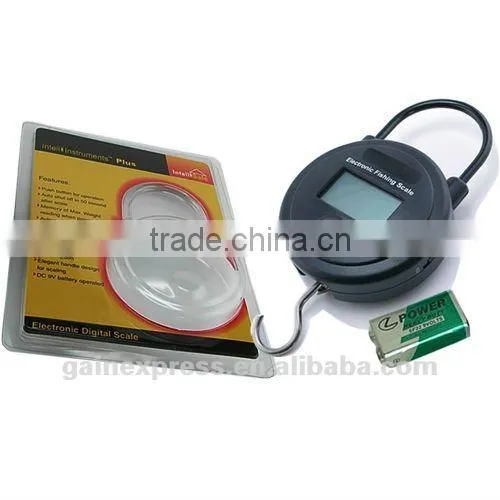 Portable 25kg/55lb Round Digital LCD Hanging Fish Weighing Scale, oz photo-2