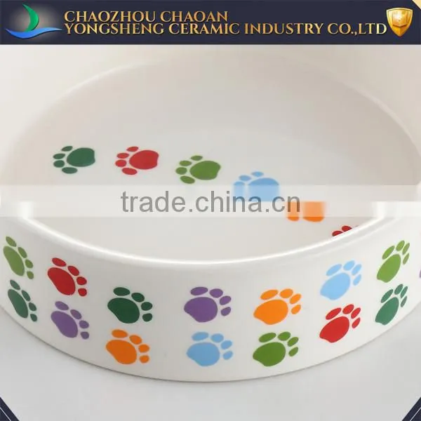 Wholesale Colorful Cat Dog Footprint Decal Ceramic Pet Bowl photo-4