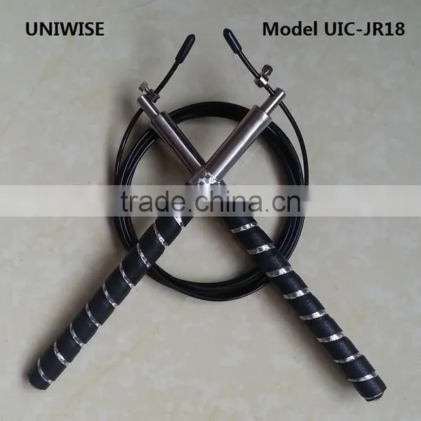 JR18- High Quality Metal Jump Rope Wholesale, Professional Bearing Crossfit Speed Skipping Rope. photo-2
