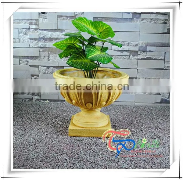 Fiberglass Outdoor Fluted Imitate Natural Stone Planters photo-4