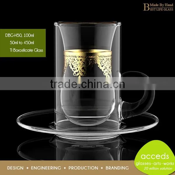OEM ODM Custom Heat Resistant Borosilicate Double Wall Glass Cup photo-4
