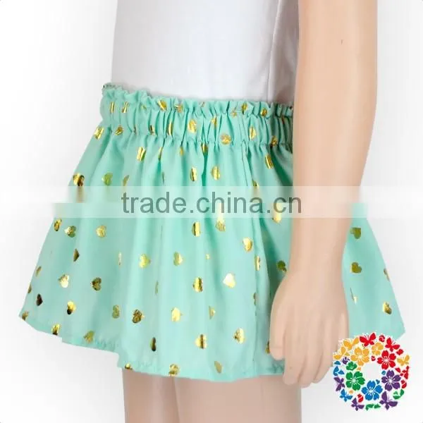 Baby Girls Aqua Skirt Heart Shape Polka Dots Cotton Dress Fashionable Skirts photo-3