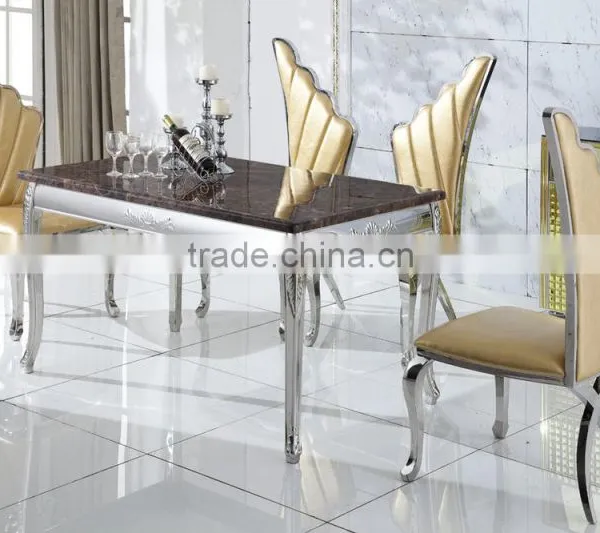 A8052 Marble Antique Dining Table and Chair Set photo-2