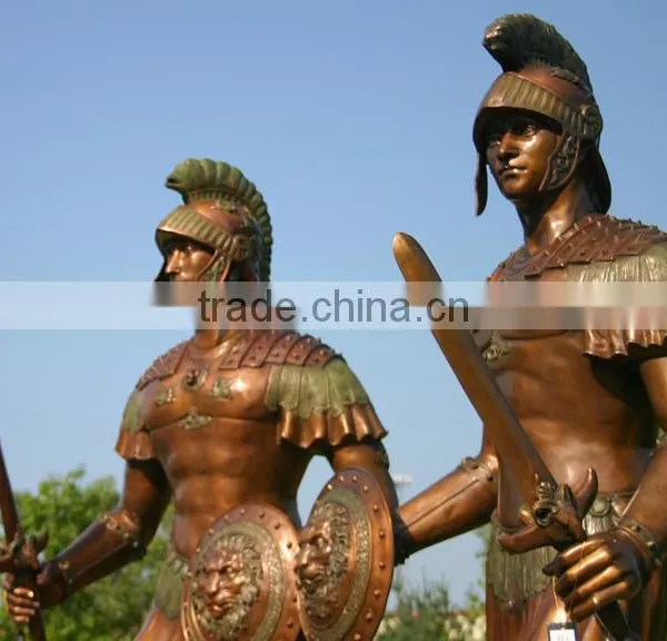Large Outdoor Copper Sculptures Metal Craft Bronze Life Size Spartan Statue photo-3