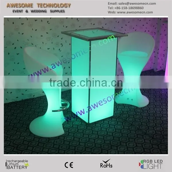 Square Glow Highboy Cocktail Table / Acrylic Glass Cocktail Table photo-3
