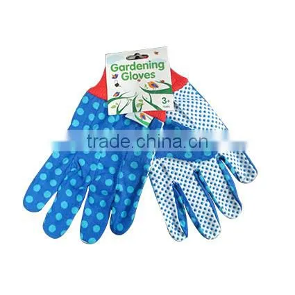 Kids Cotton Gardning Gloves With Mini PVC Dots Palm photo-3