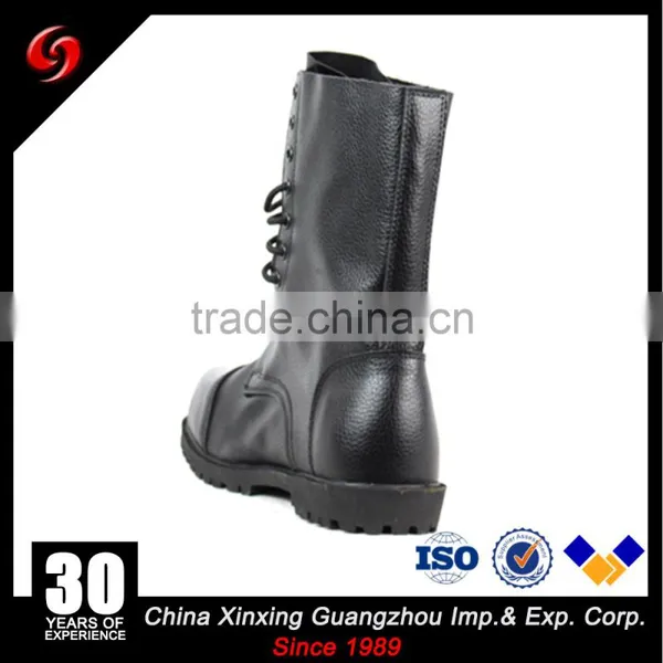 High Ankle Full Grain Leather Cheaper Black Comfortable Military Combat Boots Wholesale photo-3