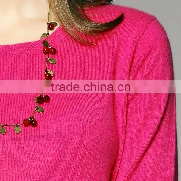 LADIES ROUND NECK 100%CASHMERE BASIC PULLOVER photo-3