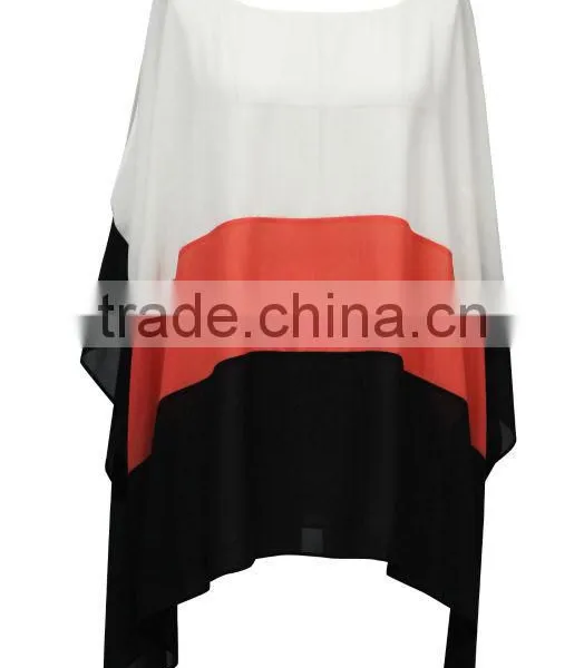 Girls/women Loose Fit White/red/black Chiffon Blouse Patterns photo-2