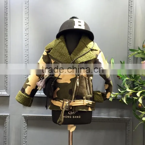 Wholesale Bomber Jacket Childrens Camouflage Color Lambs Wool Coat photo-3