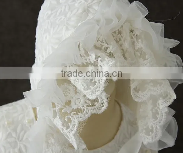 2017 New Born Baby Clothes White First Communion Dress Embroidery Flower Baby Cotton Frocks Designs 1 Year Baby Girl Dresses Hat photo-4