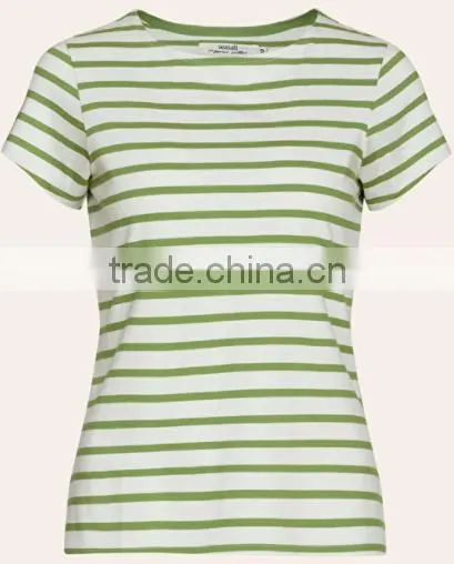 2017 Fashion Women Short Sleeve Organic Cotton Sailor T-shirt Printed photo-2