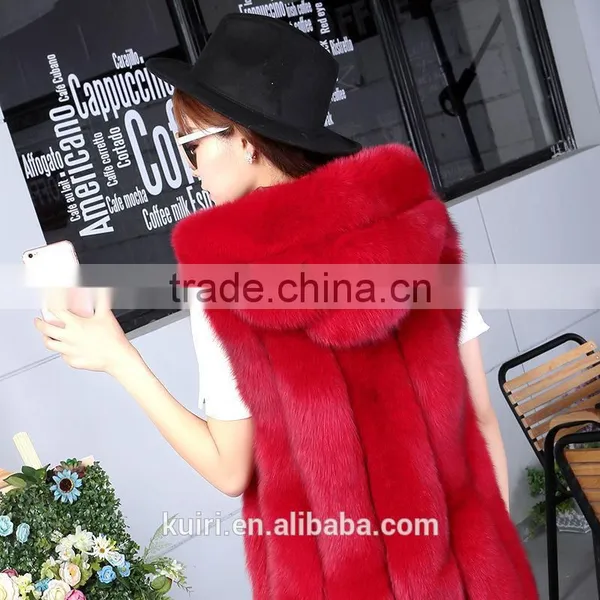2016 New Arrival Free Shipping Real Natural Fox Fur Vest Genuine Women Fur Vest Wholesale Plus Customize Low Sale photo-4