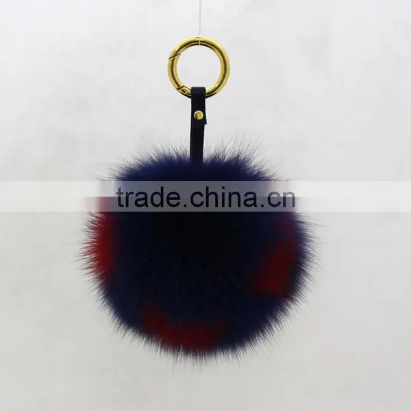 Fashion Luxury Genuine Fox Body Fur Pom Poms Keychain High Quality Bag Charm Accessory Key photo-3