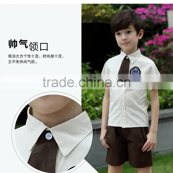 Juqian OEM LOGO School Wearing Shirts and Shorts Boys Primary School Uniform photo-5