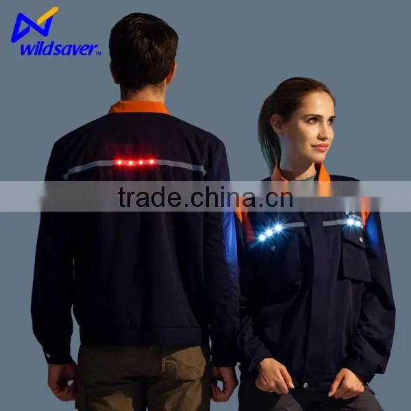 LED Flashing Safety Build Coal Mine Oil Field Navy Blue Work Wear photo-5