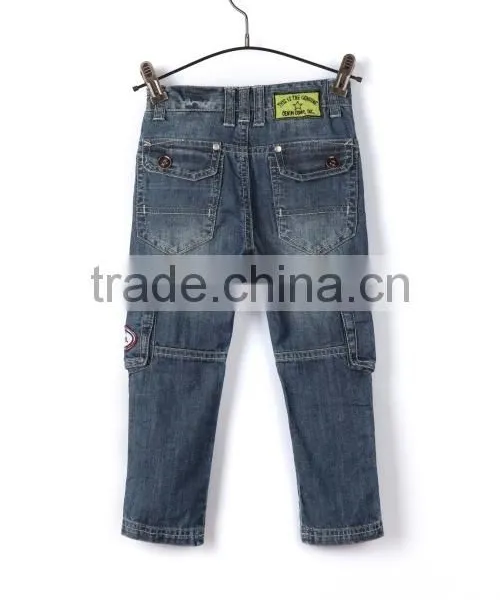 High Quality Multi Pocket Organ Bag Style Embroidery Patch 100% Cotton Oem Baggy Jeans for Children photo-2