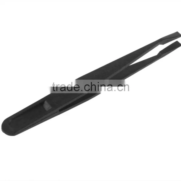 100% Band New 6pcs Black Anti-static Plastic Tweezers Heat Resistant Repair Tool Straight Bend Promotion photo-3